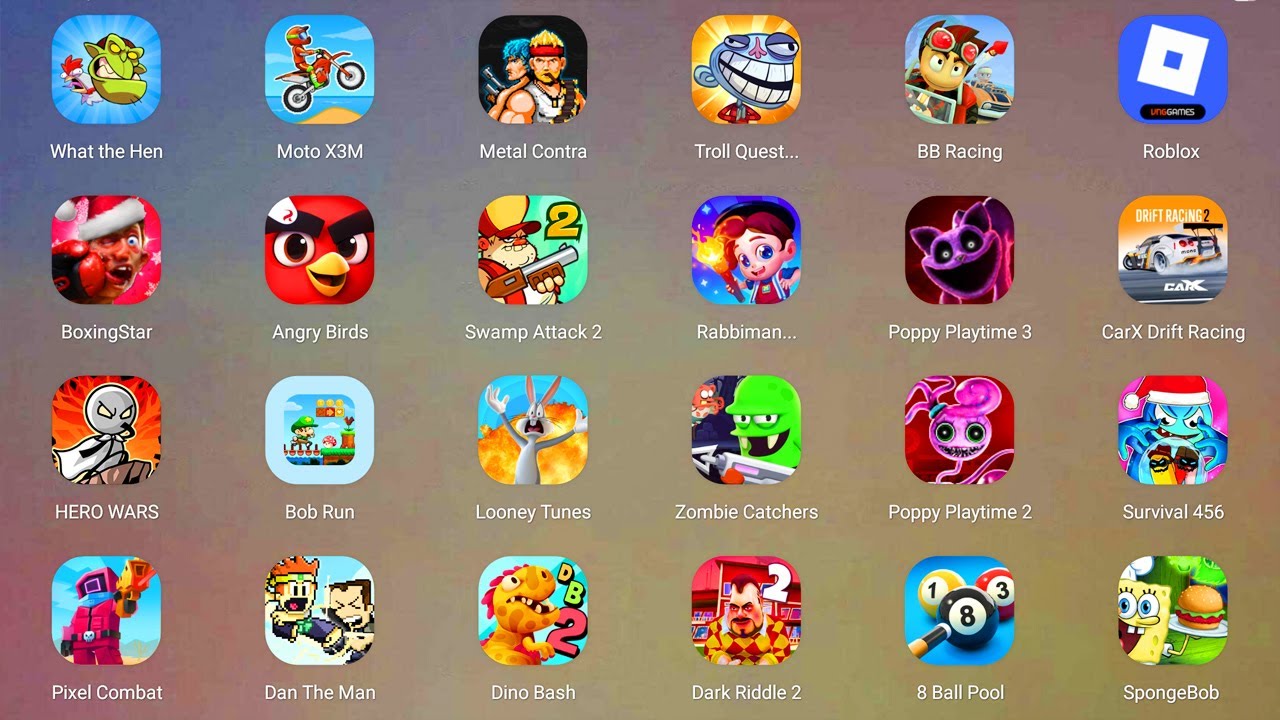 Roblox,Slendrina:The Cellar,Mr Funny's ToyShop,Hide in The Backrooms,Free Fire,Brain Puzzle 2...