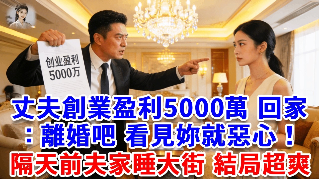 丈夫創業盈利5000萬，回家第一句話：離婚吧 看見妳就惡心！我果斷簽下，收回房產撤資100億，隔天前夫家睡大街 結局超爽！#思妤說故事#為人處世#生活經驗#情感故事#晚年哲理#說故事#完結文#原創故事
