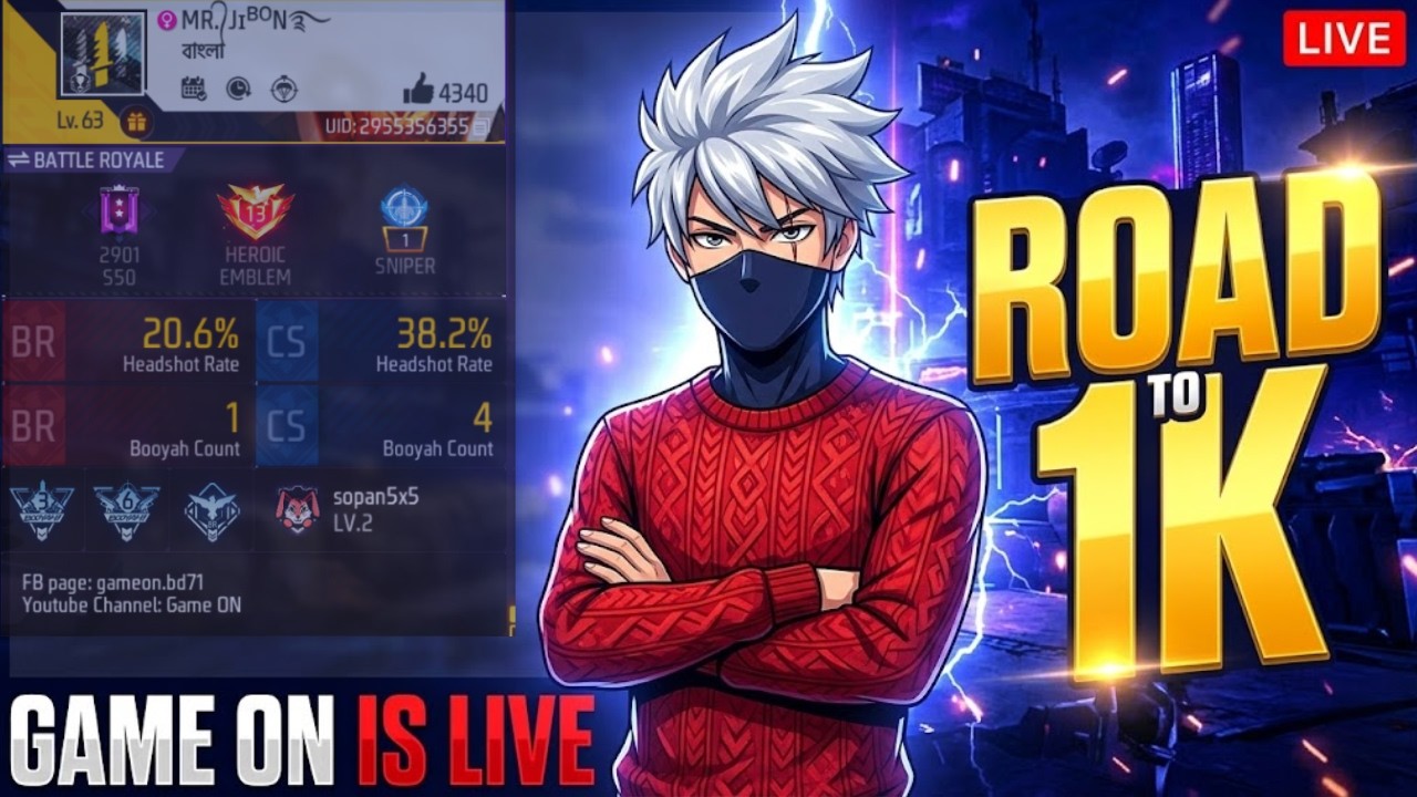 🔴[Live Free Fire New Rank Season Rank Push Live !! @Game-On71
