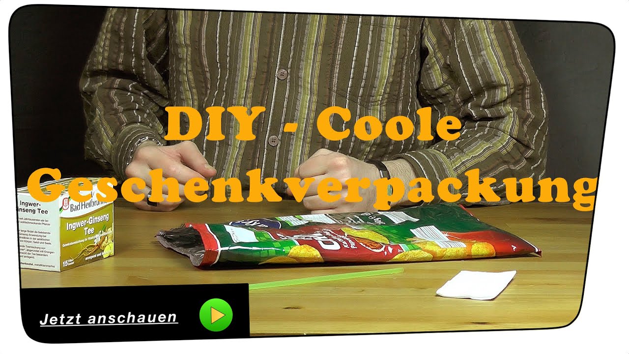 Mit einer Chipst&uuml;te eine coole, lustige Geschenkverpackung basteln - Lifehack|Tutorial