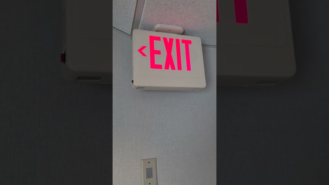 Testing exit signs and emergency lights in my hotel with bonus fire alarms 