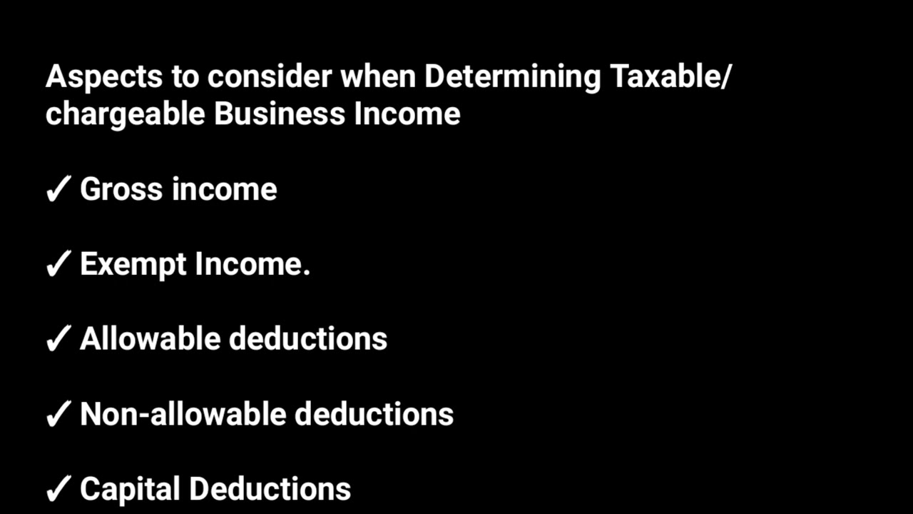 Aspects to consider in determining business chargeable income (income tax @NAISHAACADEMY)