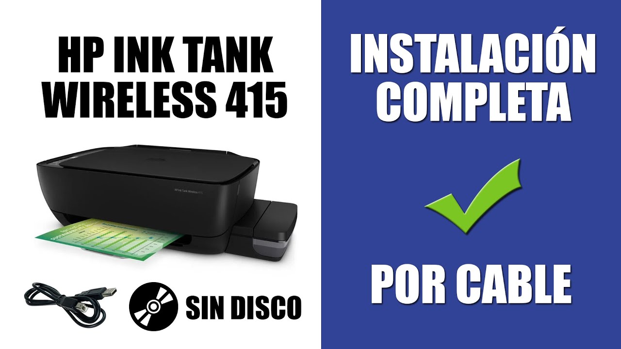 Cómo Instalar Impresora HP Ink Tank Wireless 415 (Sin Disco de Instalación) | Por Cable