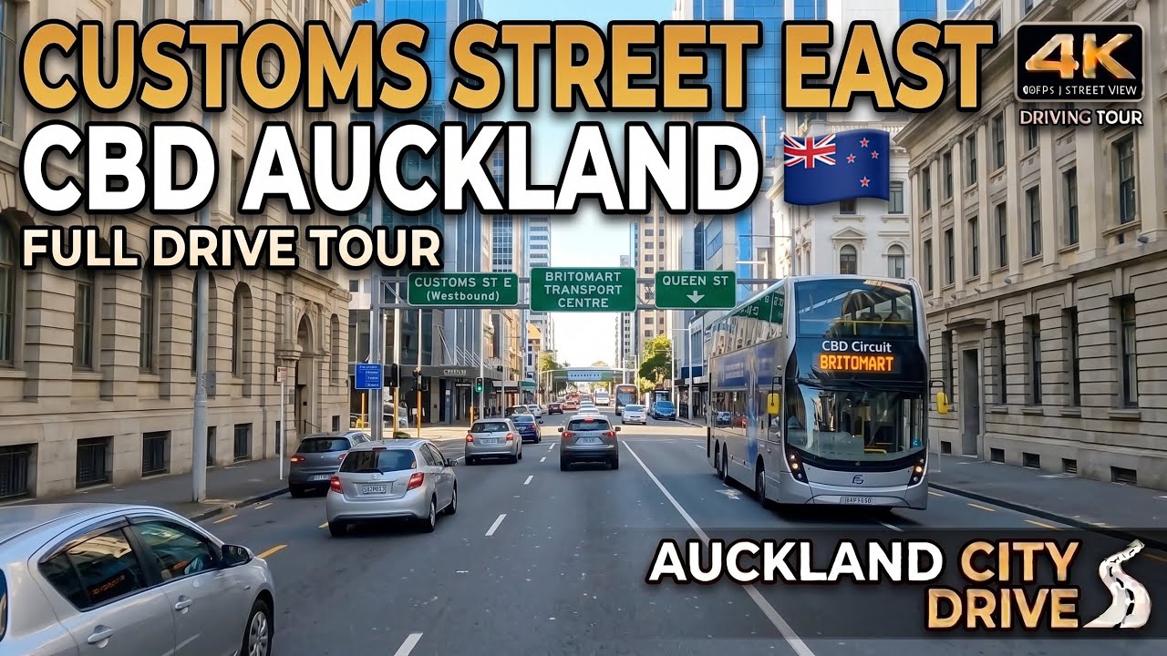 Customs Street East Drive | Auckland CBD, New Zealand 🇳🇿 | 4K Street View Driving Tour