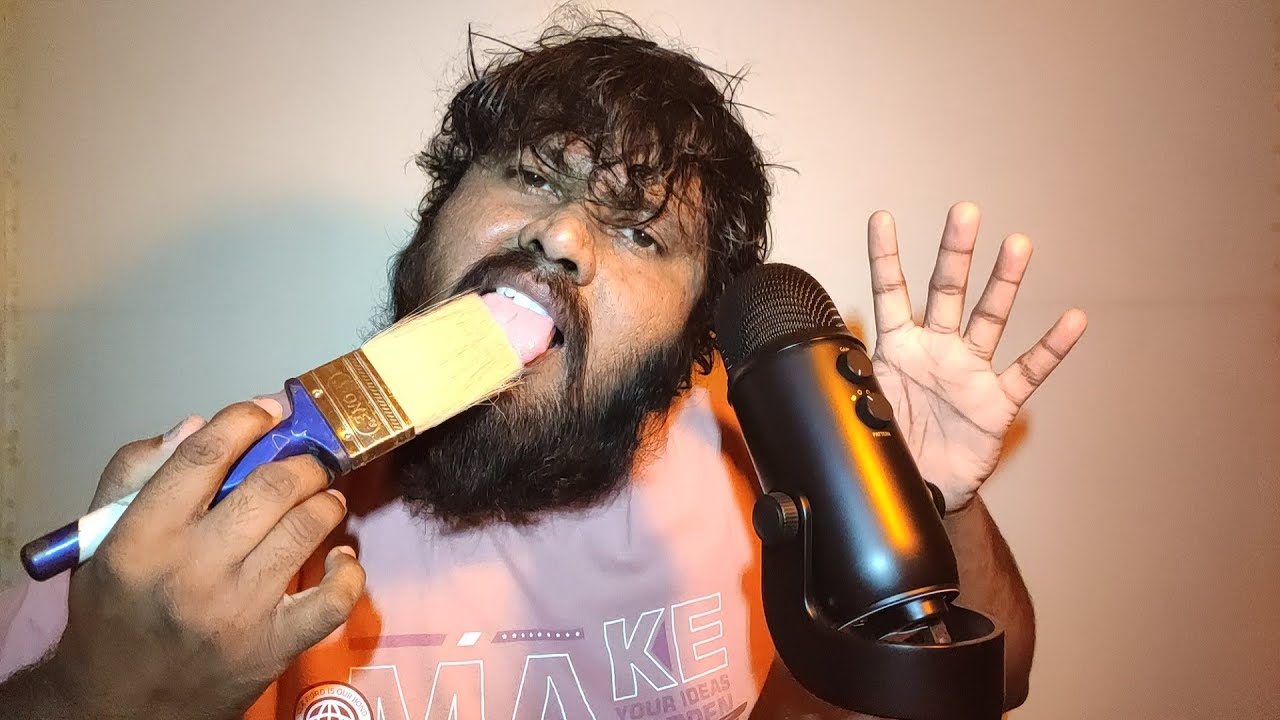 ASMR Spit Painting With Brush