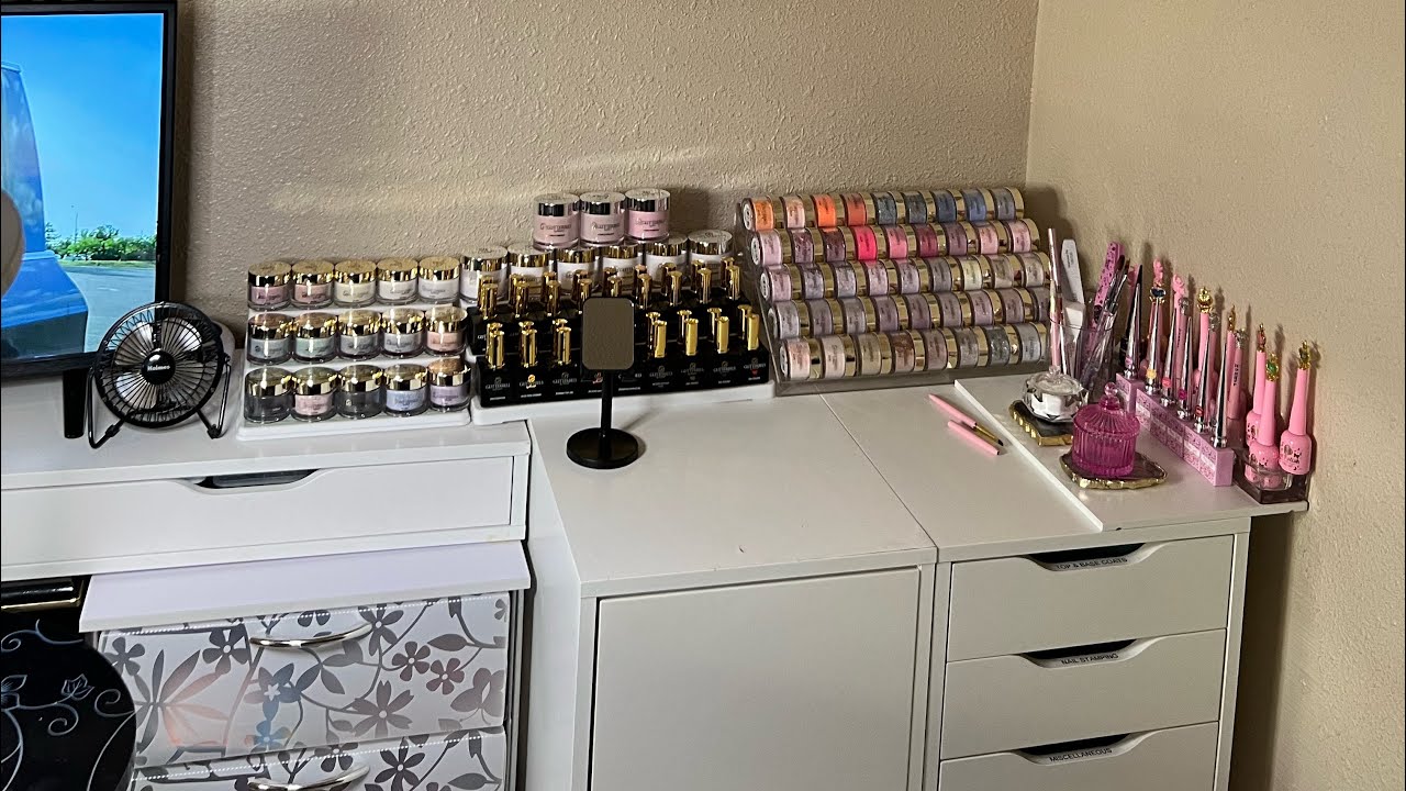 UPDATED nail room tour and storage!! Come see inside 🌸