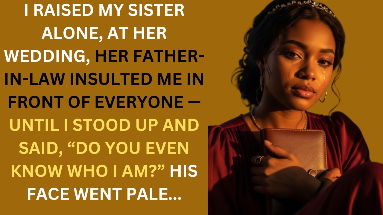 I RAISED MY SISTER ALONE, AT HER WEDDING, HER FATHER-IN-LAW INSULTED ME IN FRONT OF EVERYONE — UNTIL
