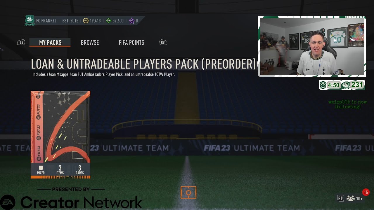 Pie opens the Guaranteed TOTW Pack on FIFA 23