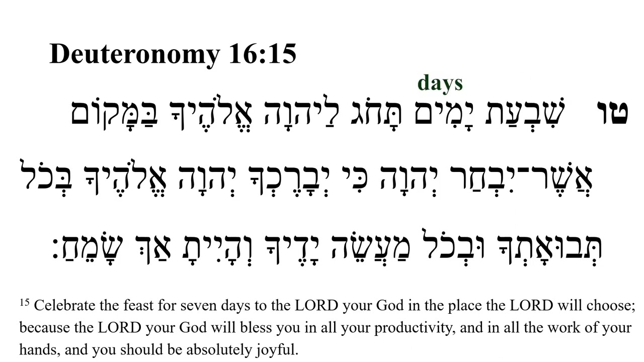 Deuteronomy 16 -- Hebrew Bible Speaker with English Captions