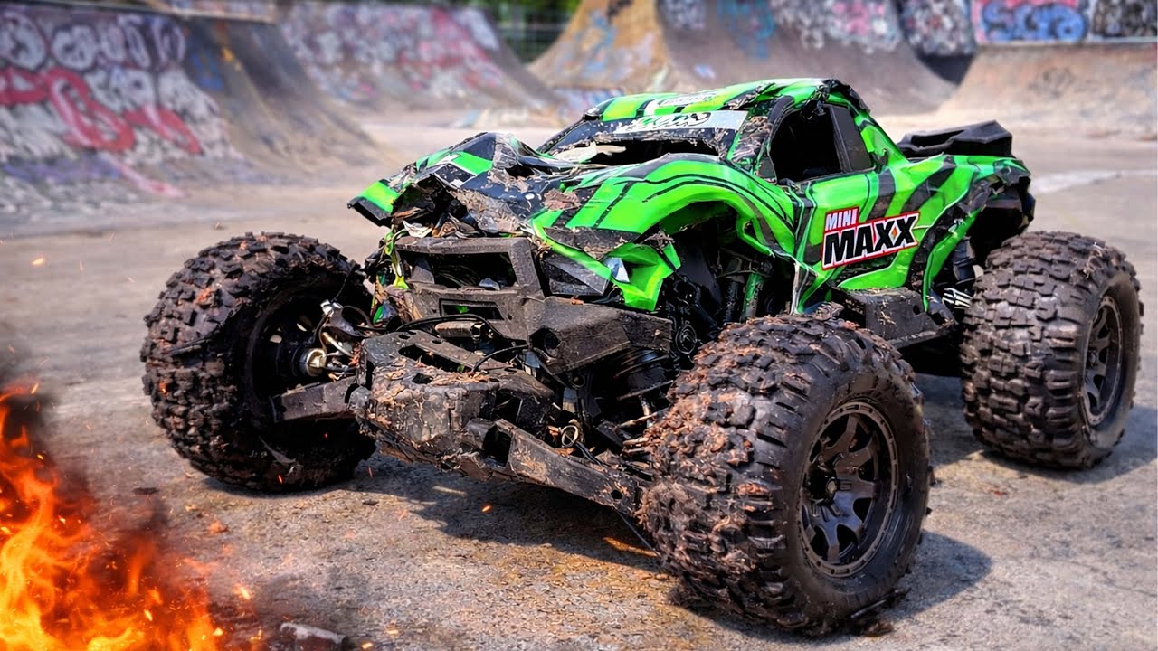 Traxxas Maxx против скейт-парка… НЕ ВЫЖИЛ