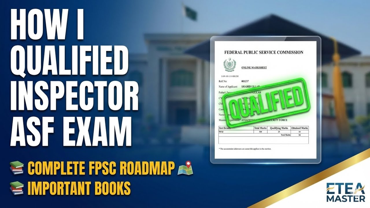 How I Qualified ASF Inspector with 84 Marks | Real Strategy for Screening MCQs 2026 | ETEA Master |