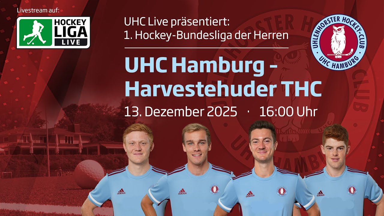 UHC Live - UHC vs. HTHC - 1. Herren Hallenhockey Bundesliga - 13.12.2025 - 16.00 h
