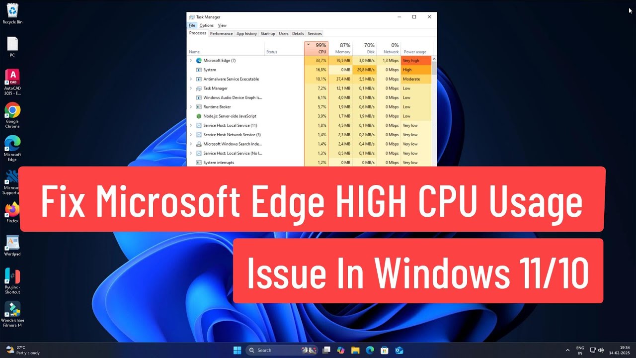 Fix Microsoft Edge HIGH CPU Usage Issue In Windows 11/10