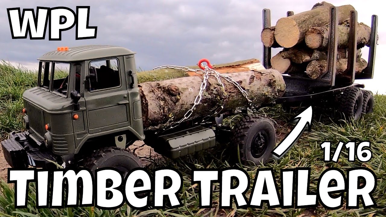 WPL B24 Logging Truck. Timber Trailer, MudRunner RC Testing. 1/16 Scale logging
