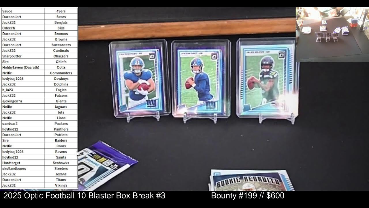 2025 Panini Optic Football 10 Blaster PYT Break #3