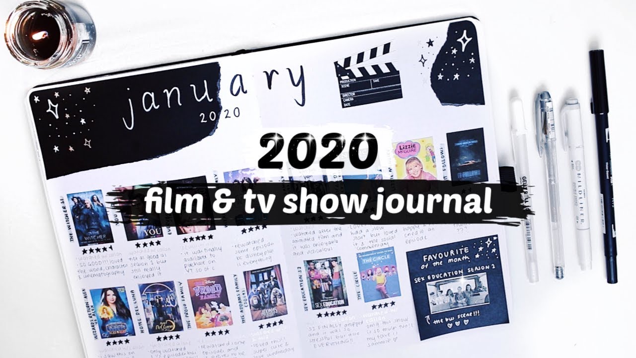 2020 movie & tv show bullet journal set up + january spreads (incl. mini reviews)