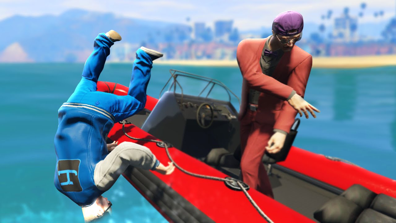 GTA 5 Funny Moments - HE STOLE MY BOAT! (GTA 5 Funny Moments)