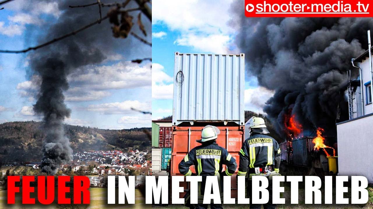 🔥 Werkhalle in Vollbrand - Rauchsäule über Miedelsbach 🔥 | 🚒  Feuerwehr bekämpft Großbrand 🚒