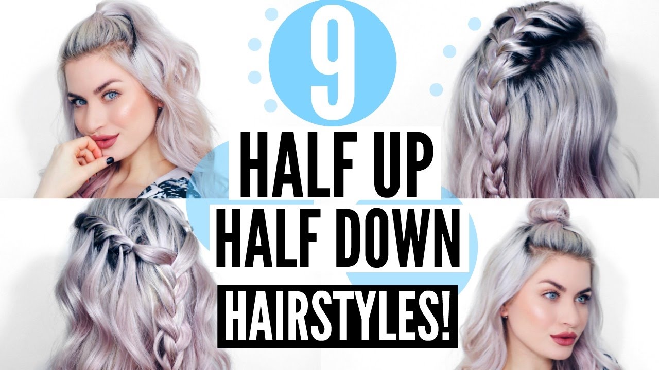 9 HALF UP - HALF DOWN HAIRSTYLES! QUICK & SIMPLE! | LYSSRYANN