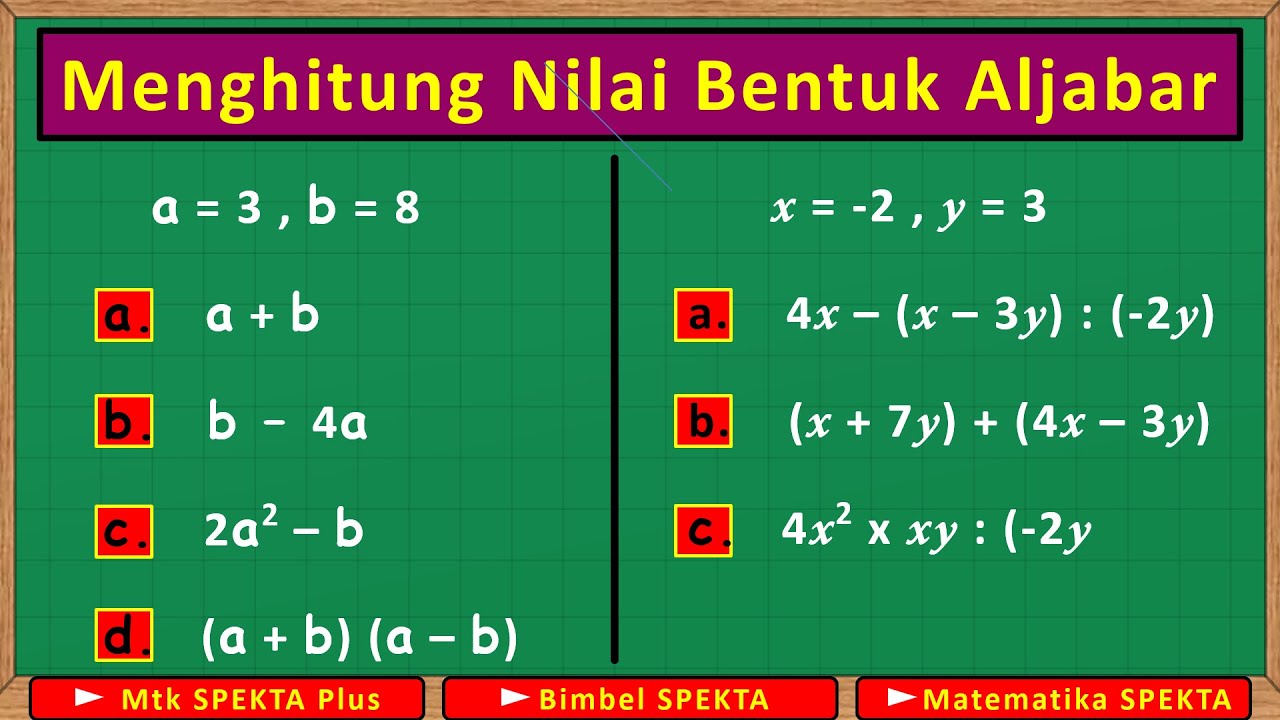 Menghitung Nilai Bentuk Aljabar