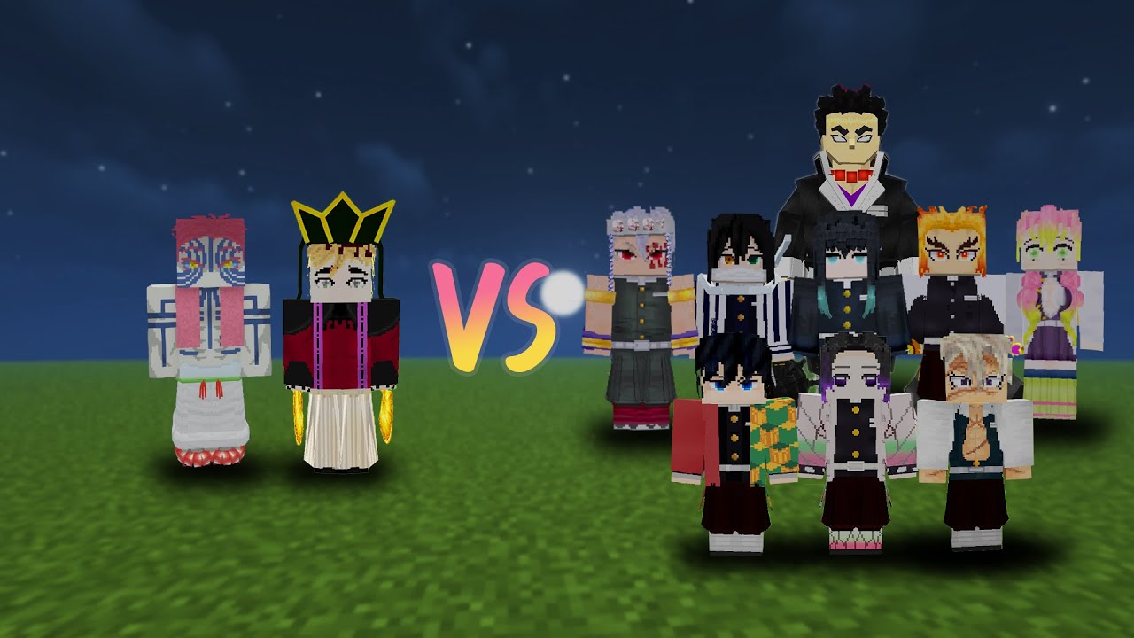 Doma Akaza VS 9 Pillars   [ Minecraft Mod Demon Slayer ]