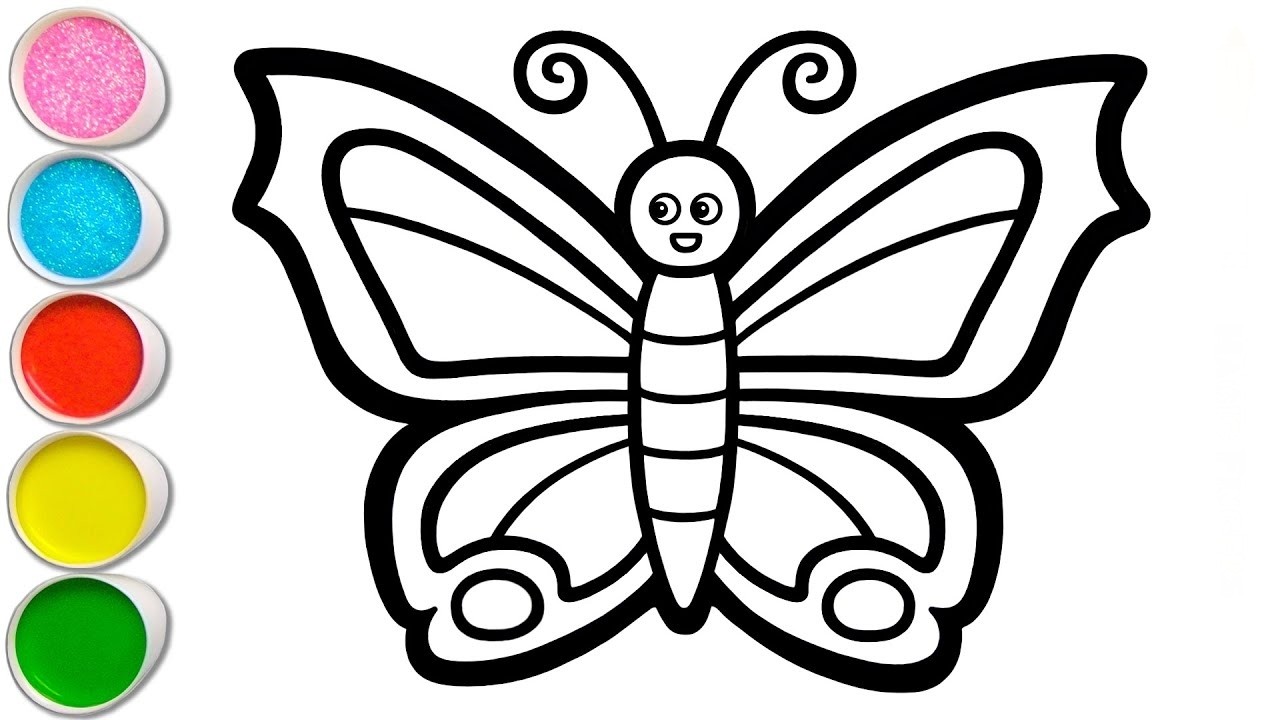 How To Draw a Beautiful Butterfly Drawing | Butterfly Drawing For Kids | Rainbow Colour Butterfly
