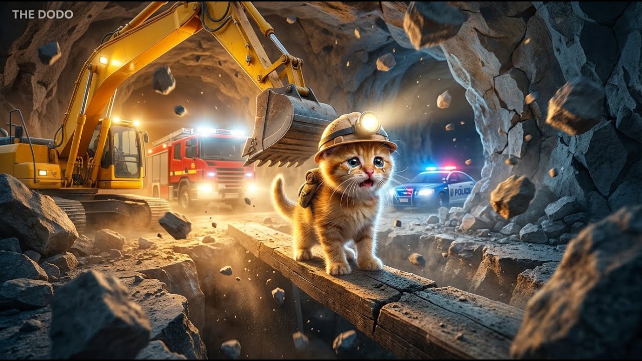 🚨 Cat Trapped in Collapsed Mine! Hero Trucks Save the Day | Cat Story Cat Videos