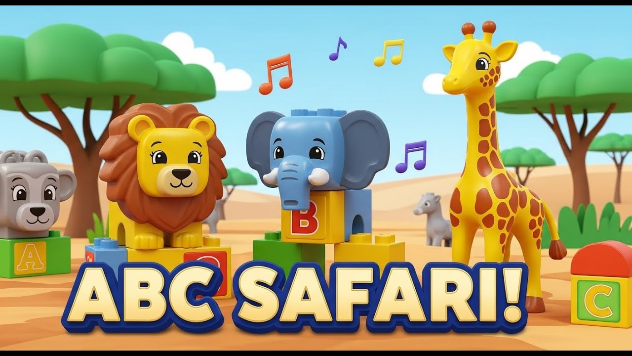 ABC LEGO Safari Animals Song | Learn ABCs with DodoVerse | Fun Block Safari Alphabet for Kids