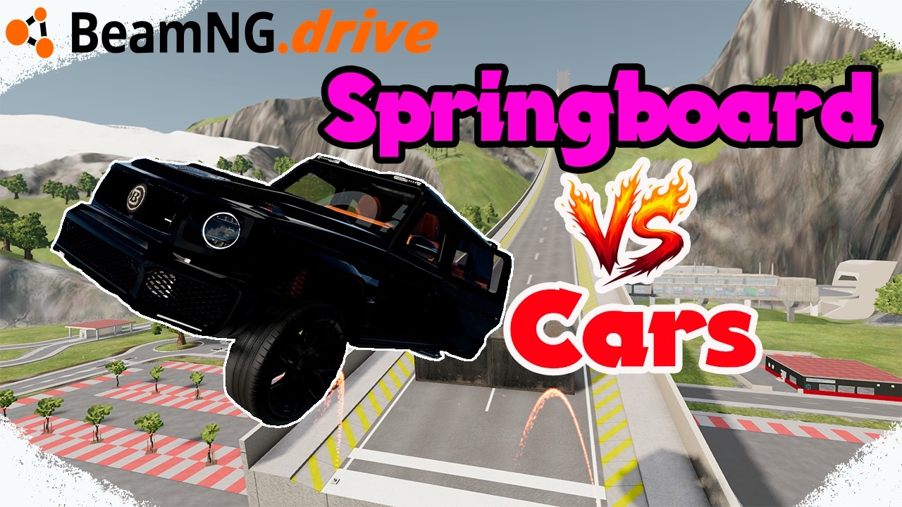 BeamNG Drive. Springboard vs cars. #beamngdrive
