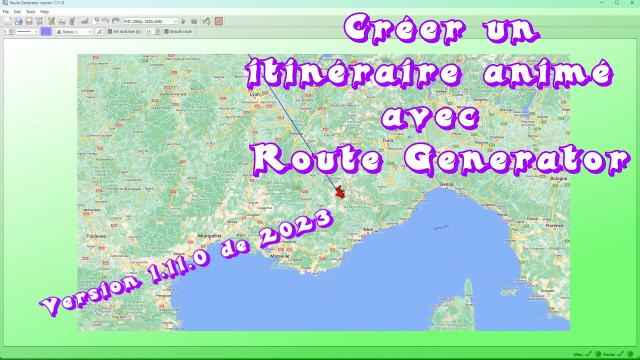 🗺️Créer un itinéraire animé avec Route Generator 1.11.0🗺️