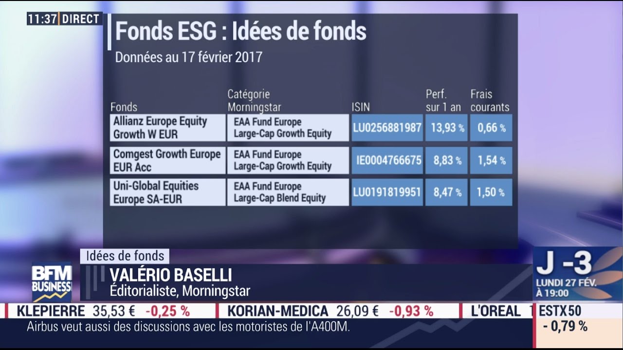 Analyes des Fonds ESG par Val&eacute;rio Baselli.