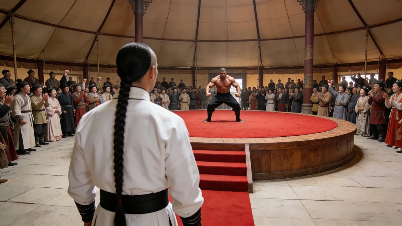英国大力士瞧不起中国功夫，不料被功夫小子一招飞踢下台！#drama #kungfu #中国电视剧