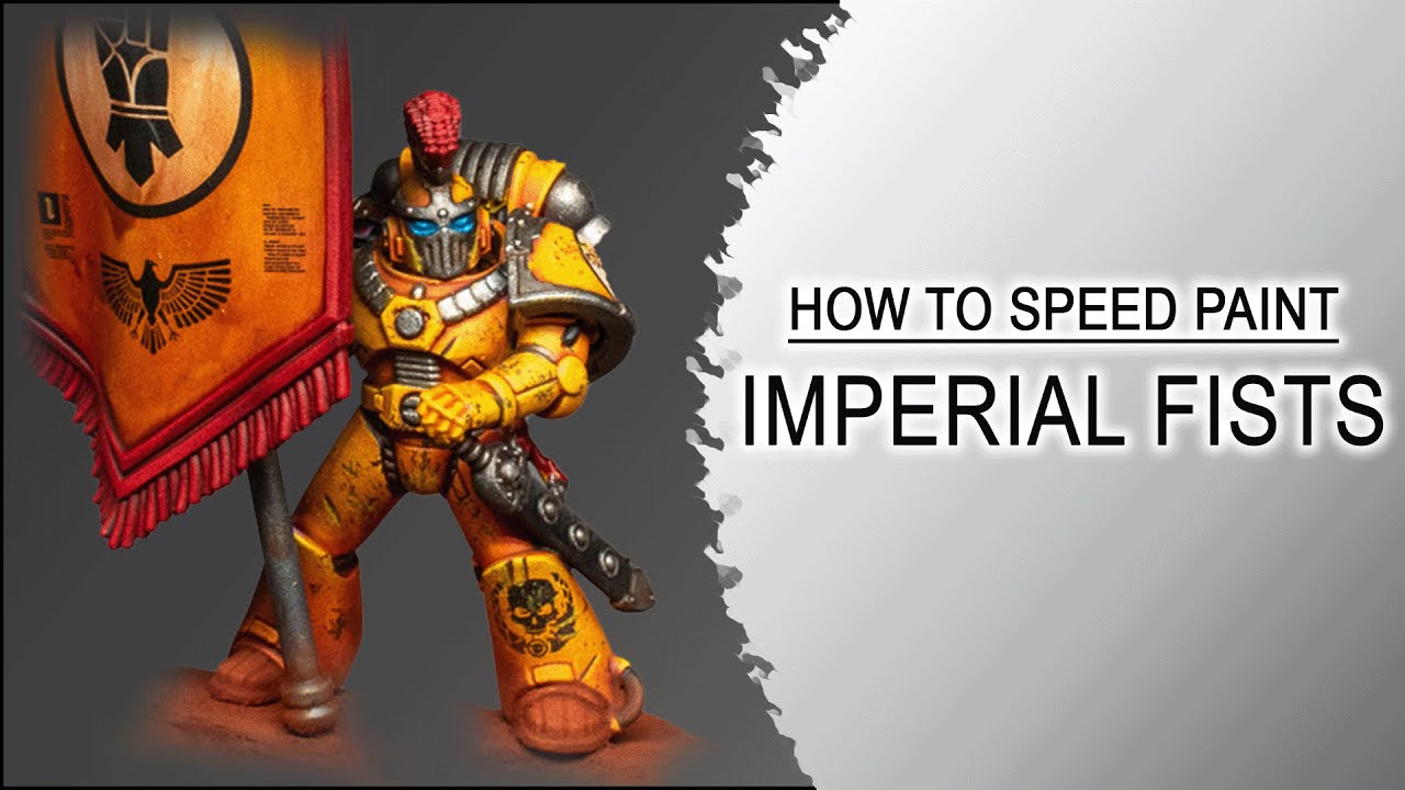 Speed painting Imperial Fists – Easy yellow Armor - Blue glowing Eyes