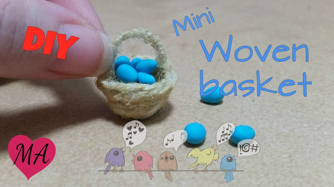 MINIATURE woven basket TUTORIAL // DOLLHOUSE // DIY