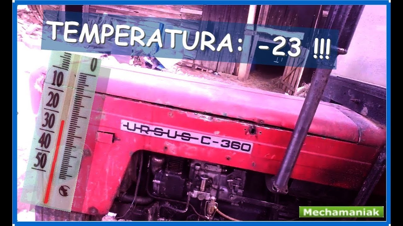 MROŹNE ODPALANIE, ROZRUCH URSUS C-360 - sześćdziesiątka Adama Z.; Polish tractor cold start