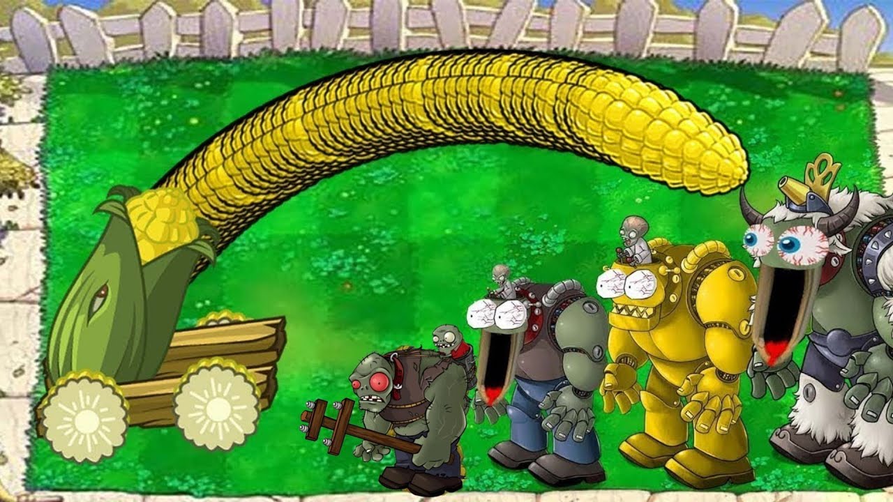 1 Cob Cannon + Gatling Pea vs 9999 Zombies vs Dr Zomboss! PvZ Epic Hack