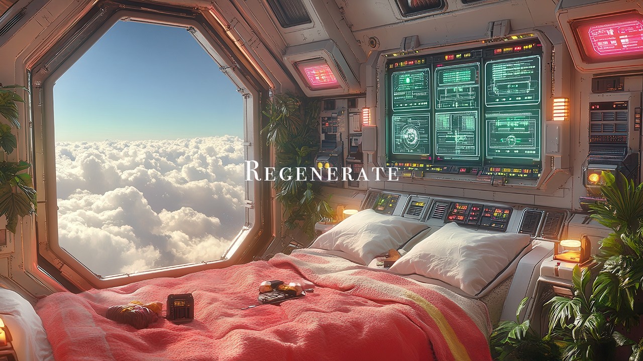 Regenerate: ☁️✨ Ambient Dronescape for a Calm Long Space Flight | Sleep, Relax, Meditate