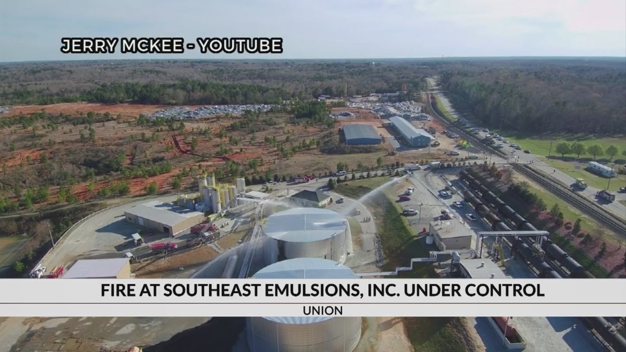 Asphalt tank catches fire at Southeast Emulsions facility in Union Co.
