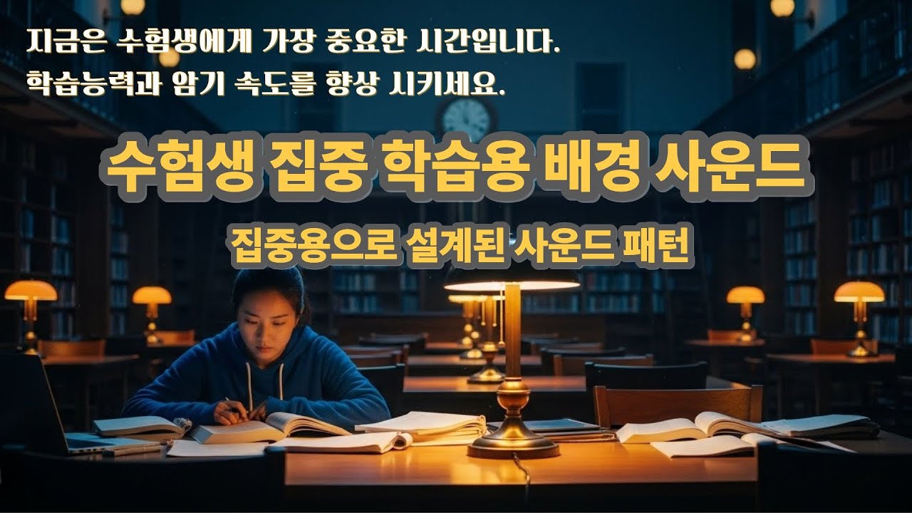 4시간 집중 유지｜수험생을 위한 깊은 집중 사운드