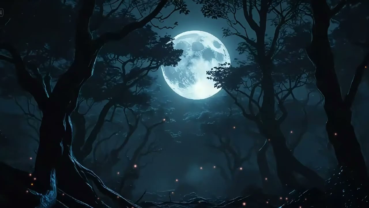 Mystical Moonlit Forest at Night 🌲 | Relaxing Nature Ambience for Sleep & Study