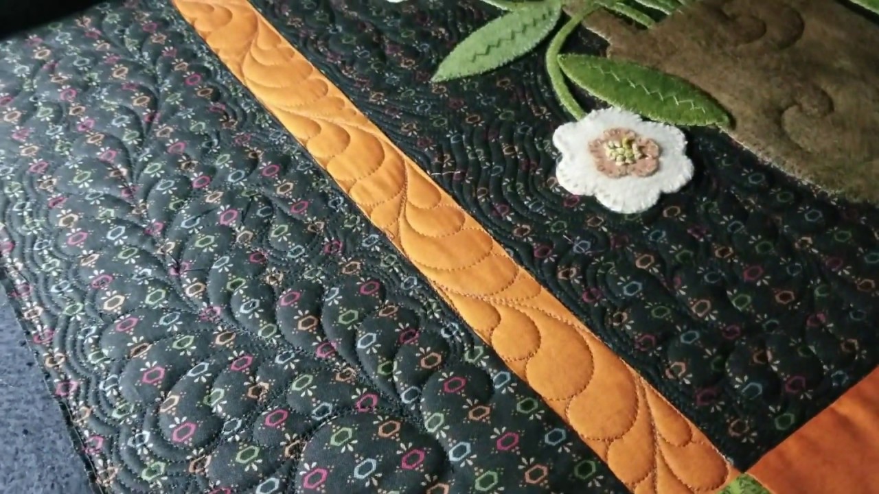 Sashing Feather and Block Work Longarm Quilting Quilt Custom Hand Guided Free Motion Wool Batting