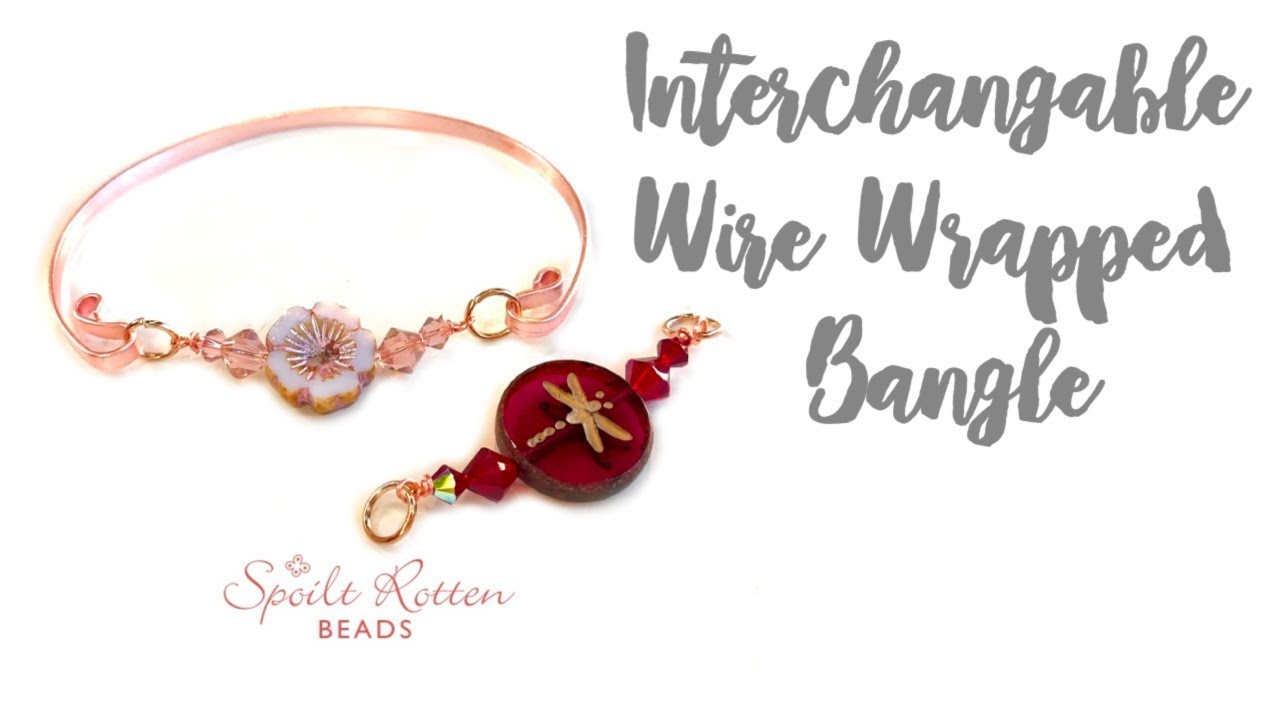 Interchangable Wire Wrapped Swarovski Bangle