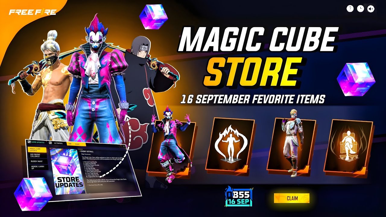 16 September Magic Cube Store Update 🤯🥳| free fire new event | ff new event | new event free fire