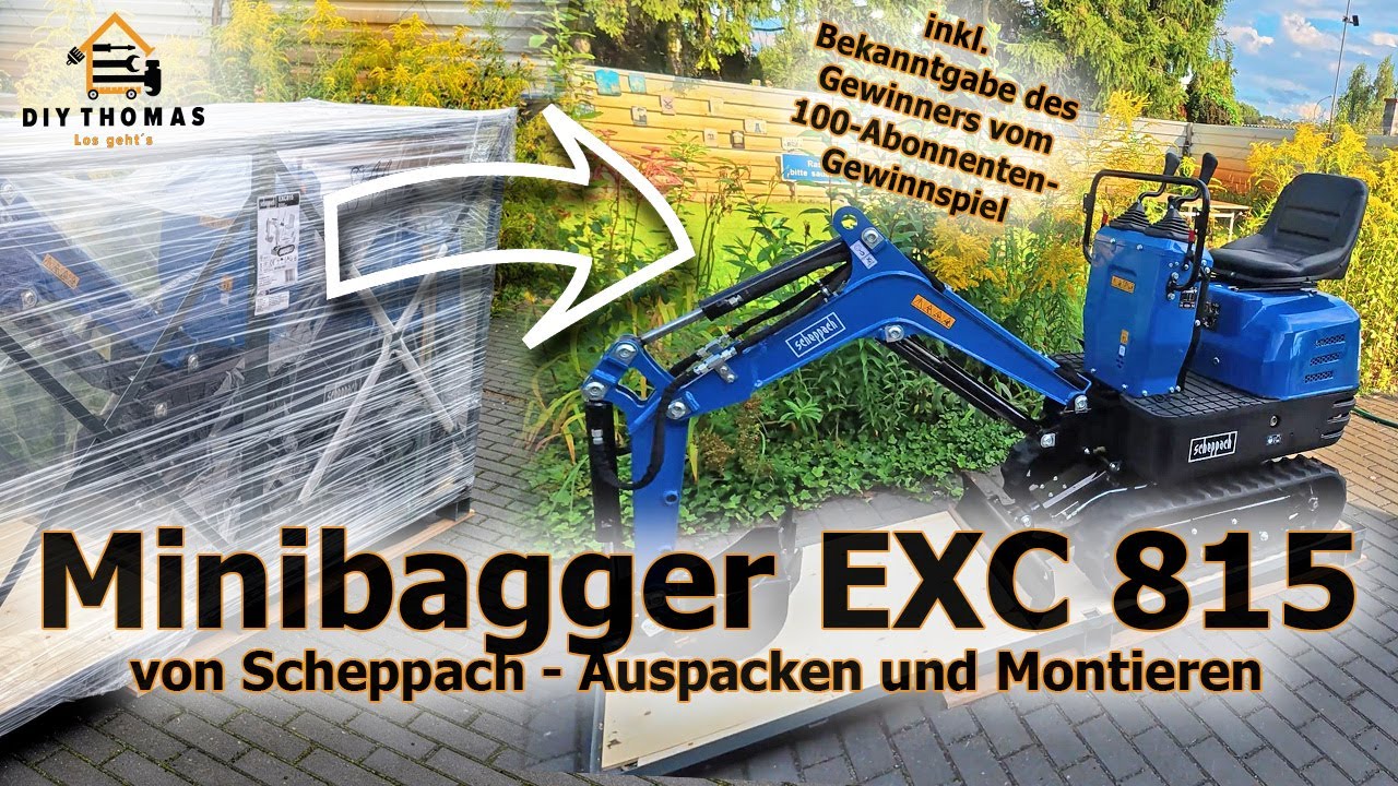 Den neuen Mini-Bagger auspacken und montieren - Erster Eindruck vom Scheppach EXC815