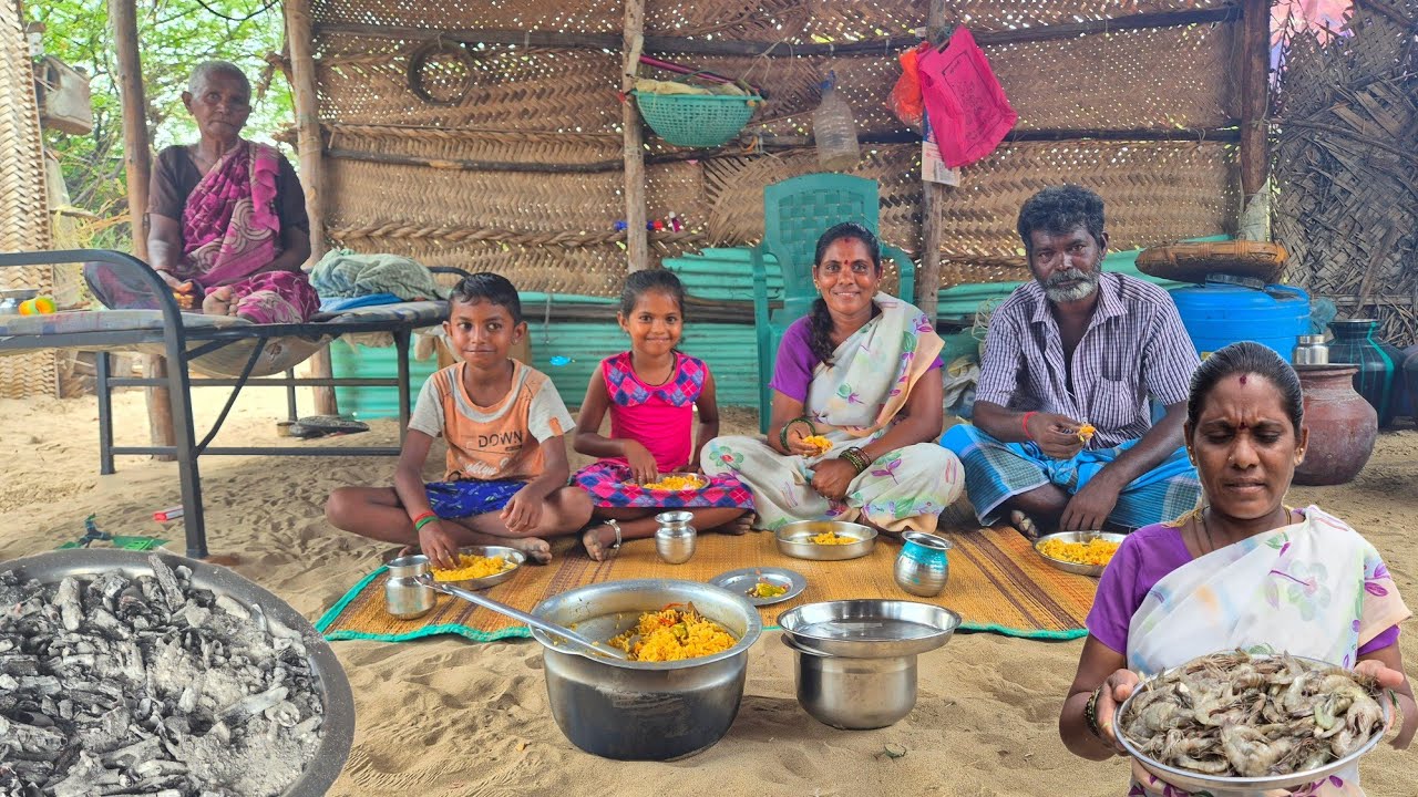 குழந்தைகள் ஆசையாக கேட்டு இறால் பிரியாணி