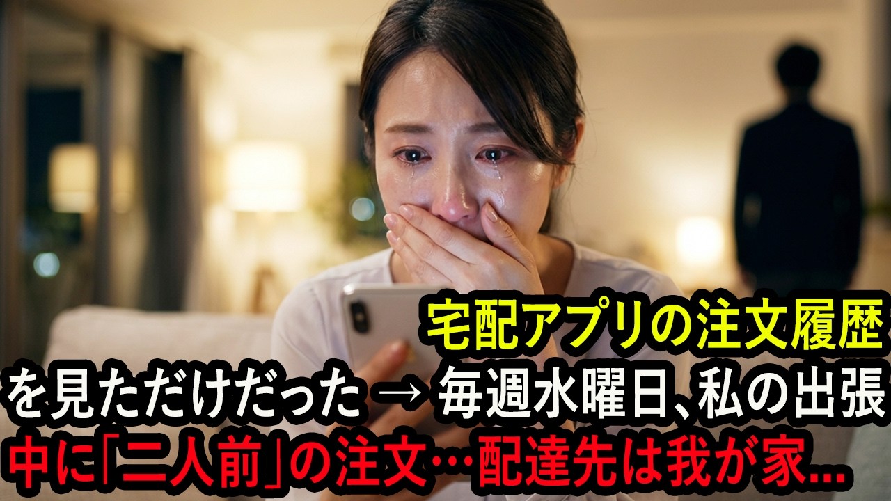 宅配アプリの注文履歴を見ただけだった → 毎週水曜日、私の出張中に「二人前」の注文…配達先は我が家