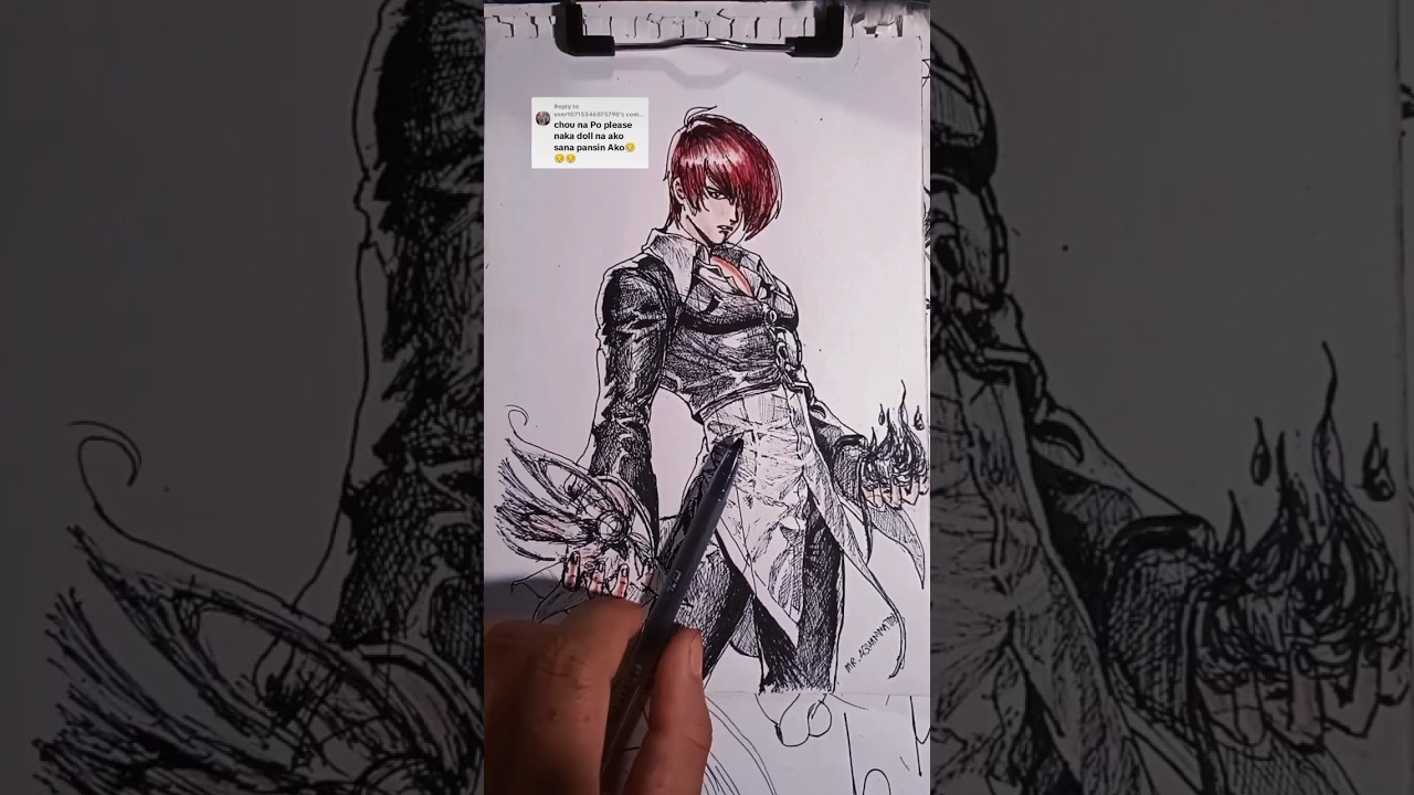 Chou Lori Yagami drawing KOF skin #drawing #mlbb #chou