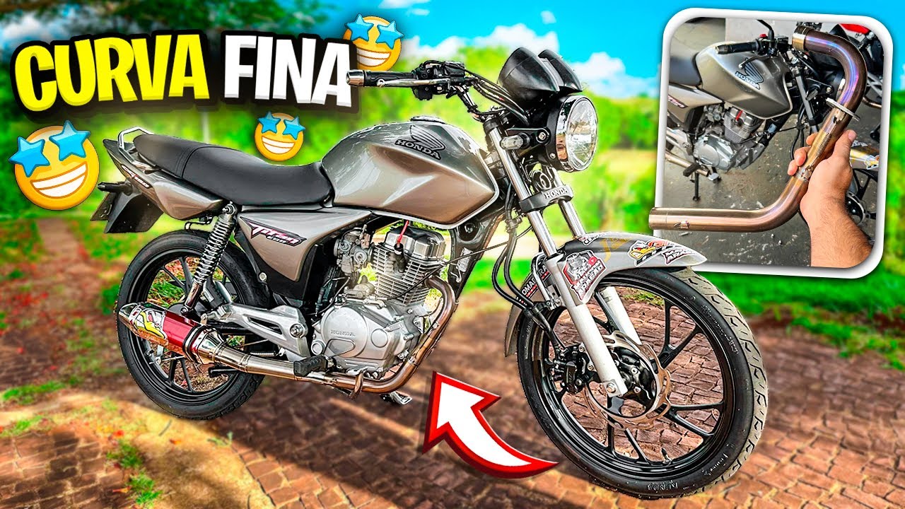 COLOQUEI O ESCAPAMENTO GRS DA FAN 160 NA TITAN 150 [ CURVA FINA FICOU TOP ] 🤩