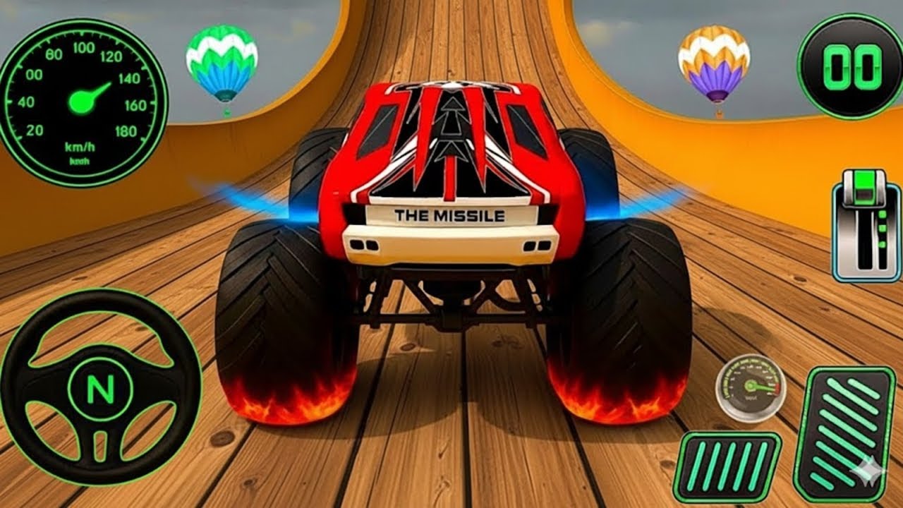 Mega Ramp Monster Truck Racing Simulator 2025 🔥 Extreme Jumps, Crashes & Stunt Challenge Gameplay