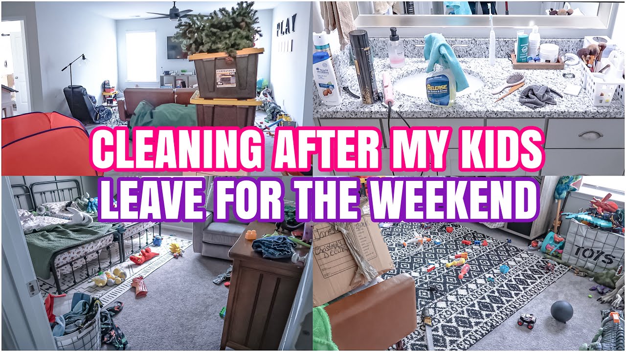 CLEANING AFTER THE KIDS LEAVE FOR THE WEEKEND | MESSY HOUSE TRANSFORMATION | REAL LIFE MESS
